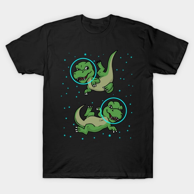 Dinosaur Astronaut Gift Kids TRex Spaceship Gift Dinosaur T-Shirt by PomegranatePower